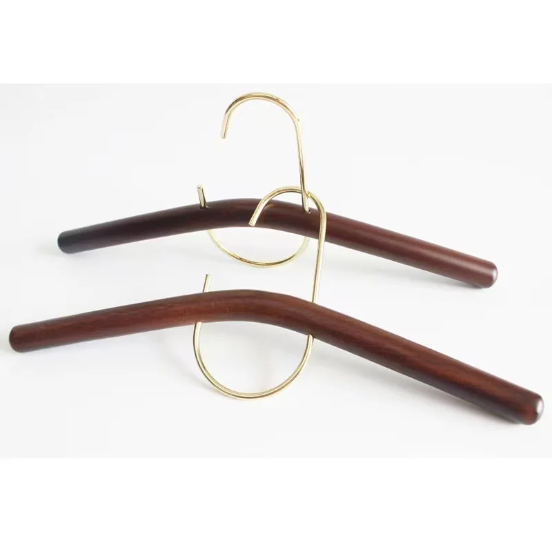 Custom Logo Wholesale Christmas  Fashionable Wooden Clothing Clothes Skirt pant Hanger With Clips