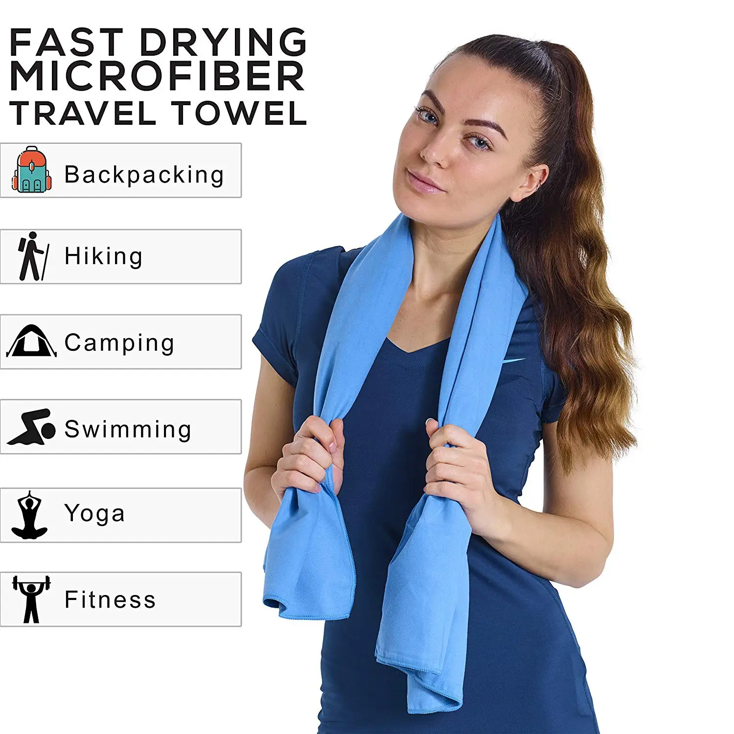 Custom Microfiber Quick Dry Travel Beach Towel Yoga Cooling Gym Sport Towel Microfiber