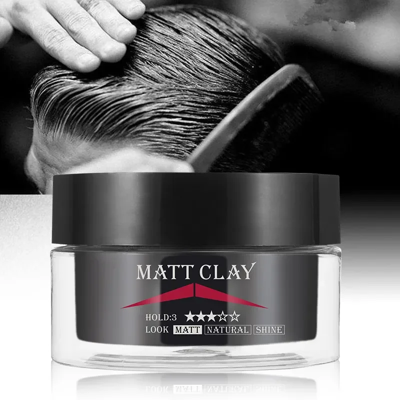 Private Label Strong Hold High Shine Hair Clay for Men 48 Hours Long-Lasting Water Base Hair Styling Pomade