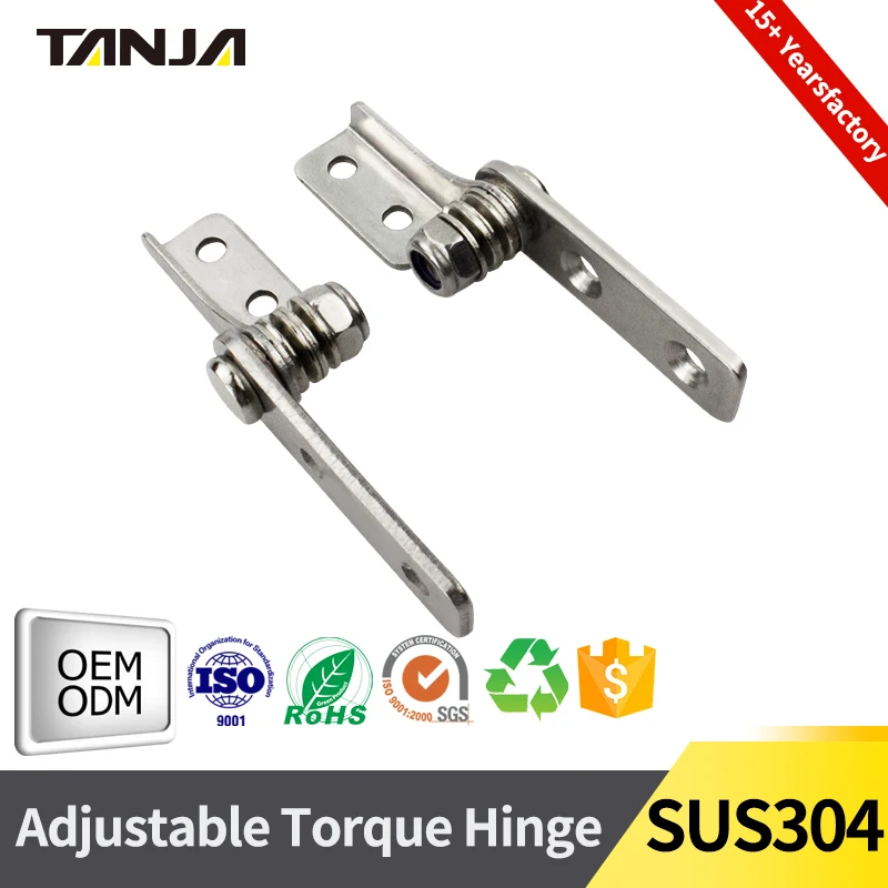 Adjustable Torque Hinge Stainless Steel Polished Hinge for LCD Monitors and Surveillance Cameras