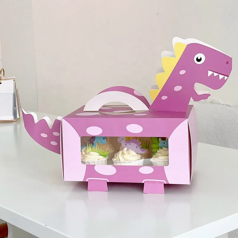 Mini Cupcakes Desserts Packaging Box with Inserts for Kids Custom Cartoon Bakery Container Boxes Children Treat Cupcake Gift Box