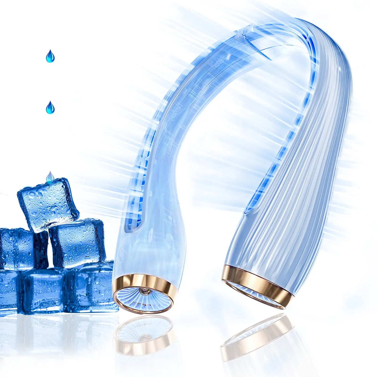 8000mAh Semiconductor Cooling Portable Bladeless Neck Fan Neck Air Conditioner