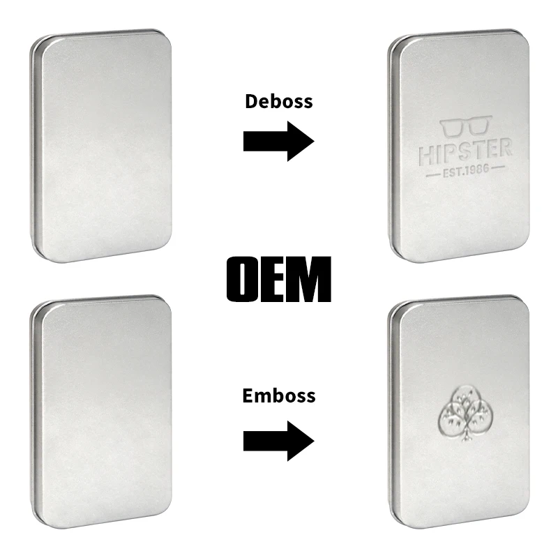 YEM Personalized Printing Custom Metal Tin Cans Christmas rectangle Tin Box For Gift Packing