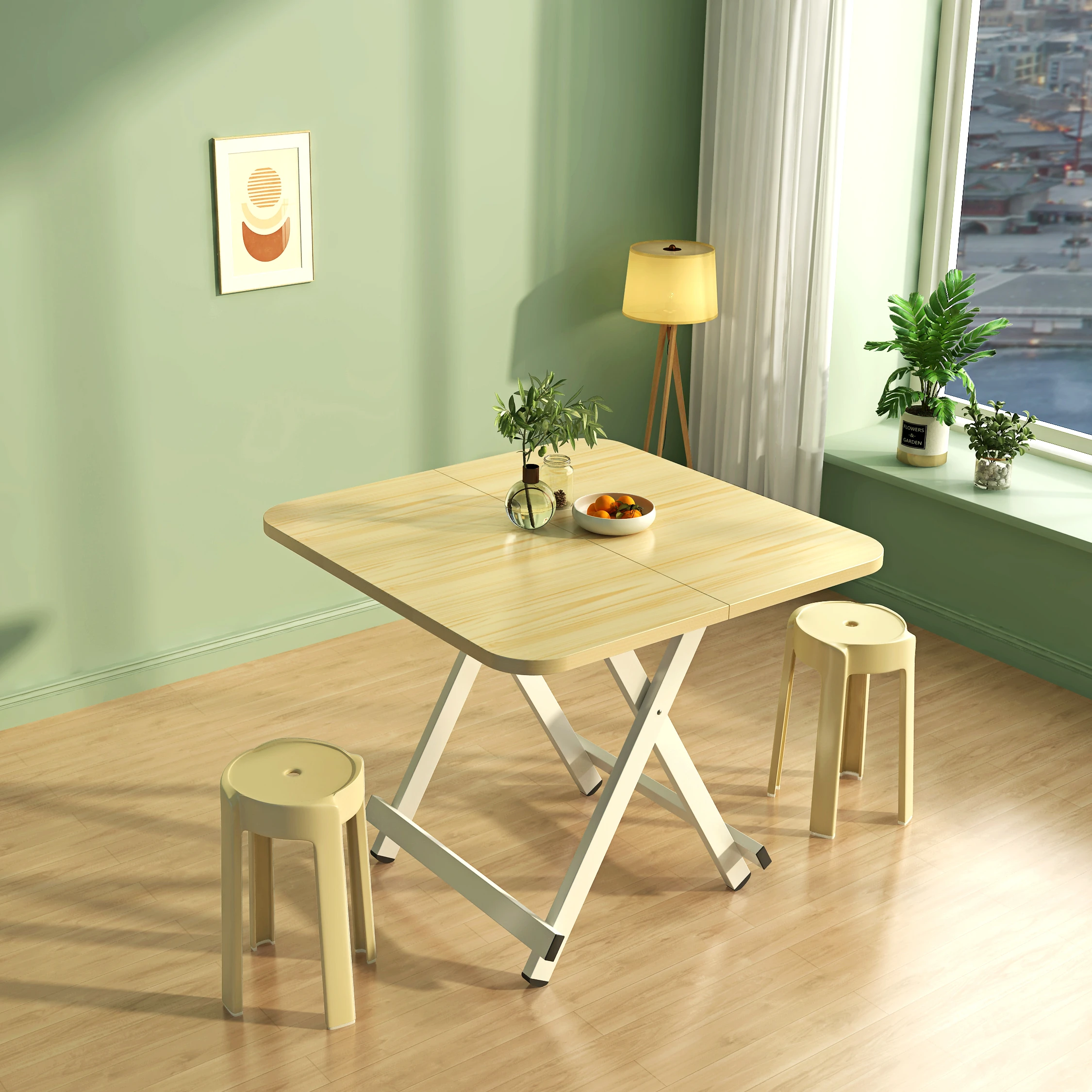 Free Sample Dining Tables Sets 4 Chairs Wooden Board Table