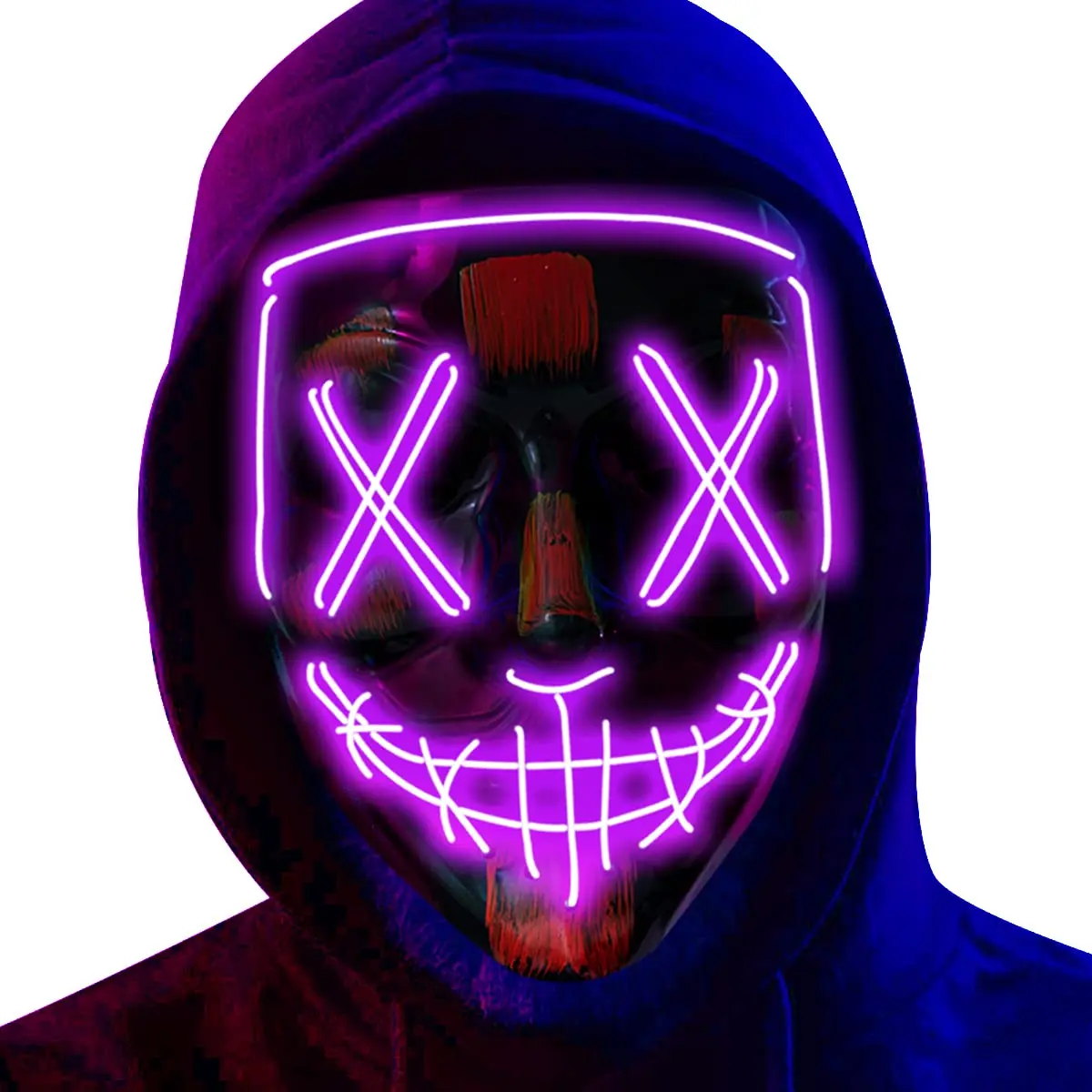 Halloween Accessories 2023 Cool Scary Neon LED Light Up Party Masks For Cosplay