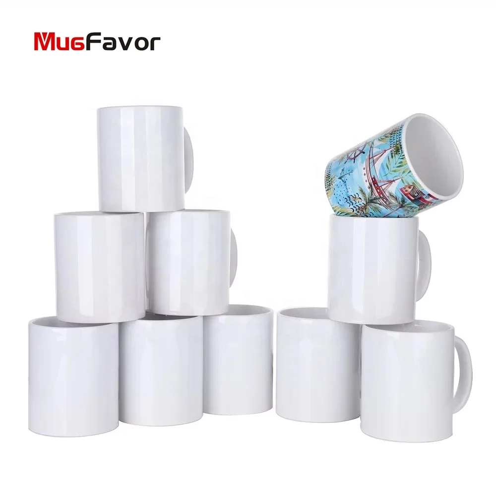 Grade AA Dishwasher Safe MugFavor Wholesale 11oz Blank Ceramic Sublimation Photo Coffee Mug MW11P sublimation blank mug factory