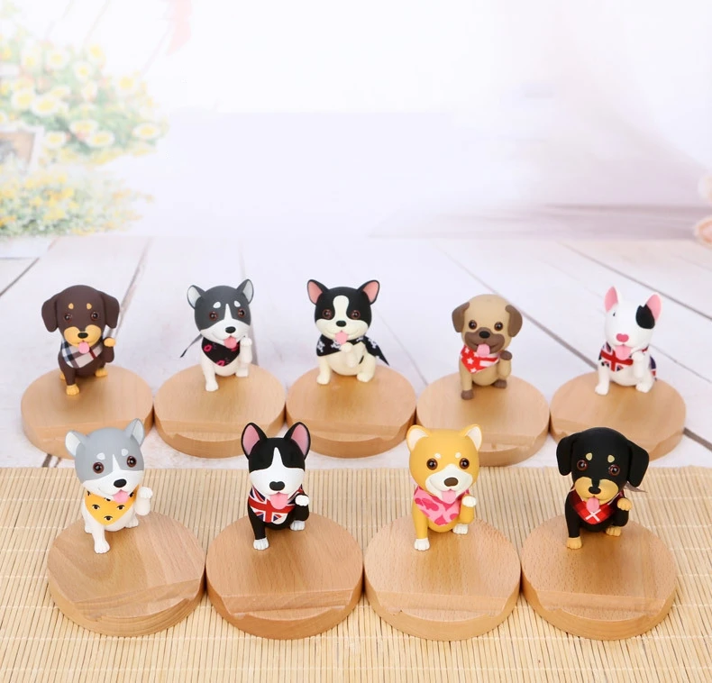 Doggy Cute Cartoon Bull Terrier Wooden Wood Dog Phone Holder