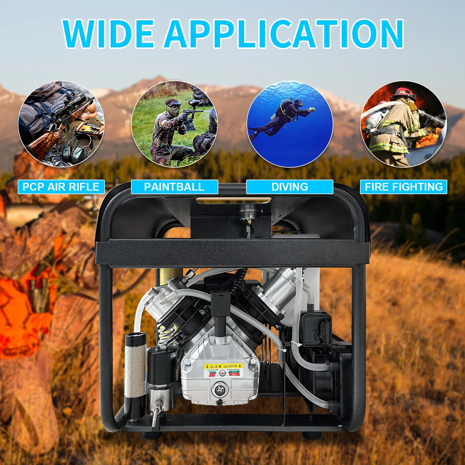 GP High Pressure 300bar Auto Purge 4500psi Diving Inflatable Bottle PCP Air Compressor