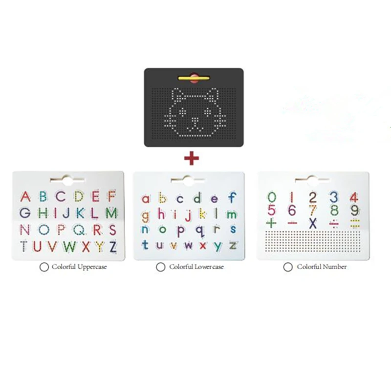 2-in-1 Double Sided Magnetic Drawing Board ABC A-Z Letter, Number, and Freestyle Writing Playboard 12x10 inch magpad