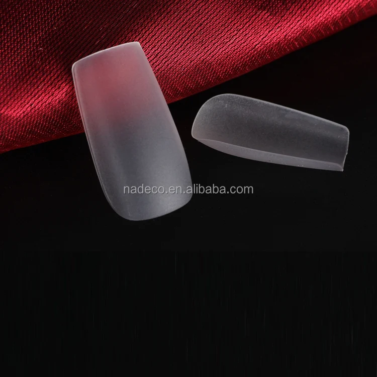 Super Thin Acrylic Soak Off No C Curve Matte Clear Full Cover Artificial Fingernails Square Gel Extension Nail Art Tips Kit