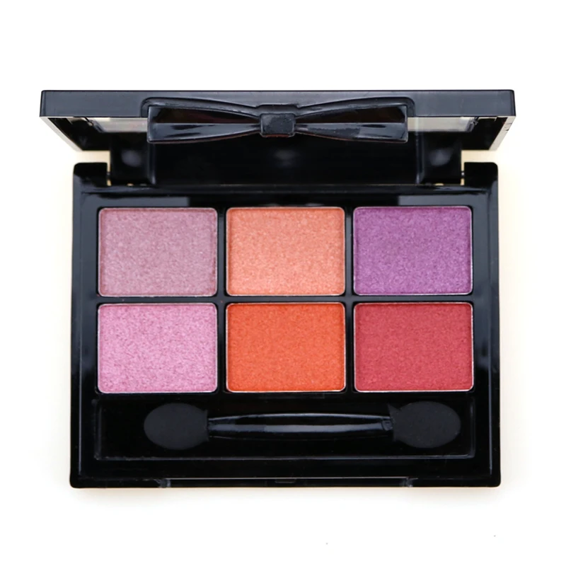 Wholesale Cosmetic  Make Up 6 Colors Waterproof Powder High Pigmented Private Label Eye Shadow Pallets