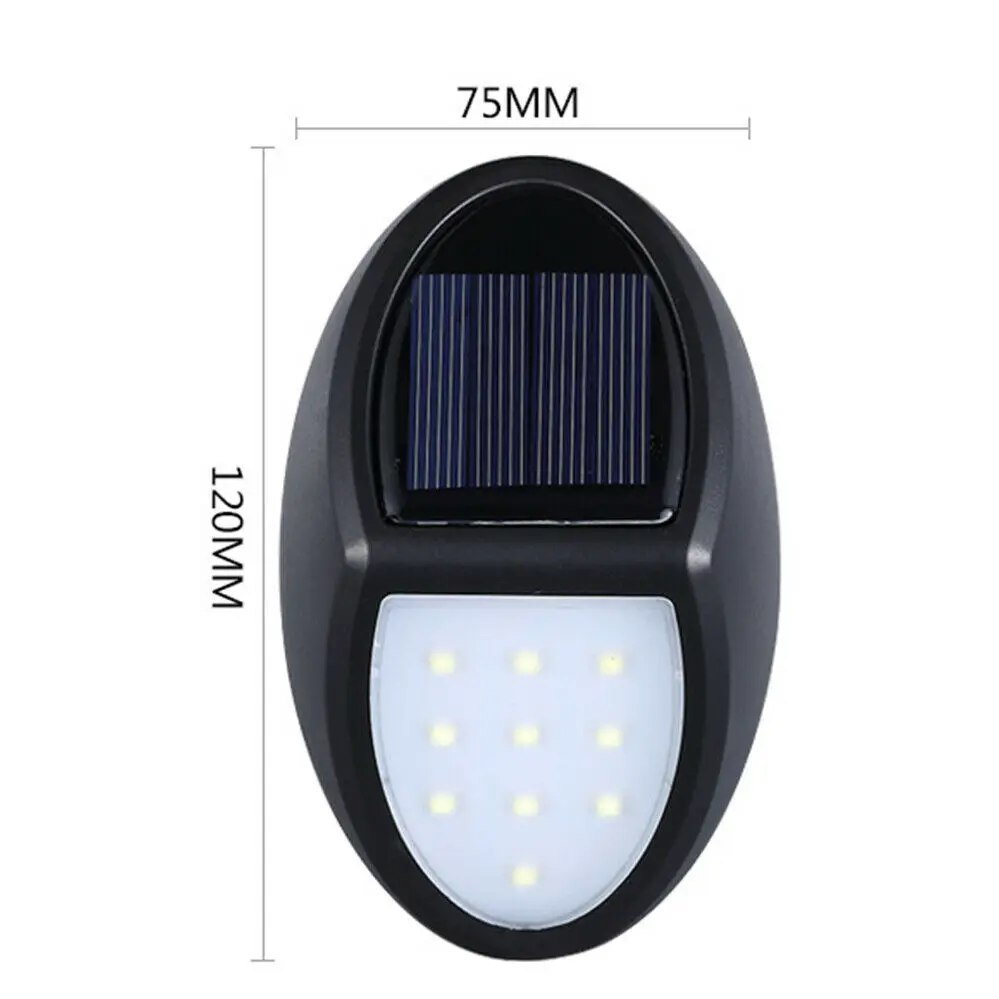 IP65 Waterproof Outdoor Professional 10 Leds Wall Mounted Black Powered Small Solar Deck Fence Lamp Lights  For Garden Pathway