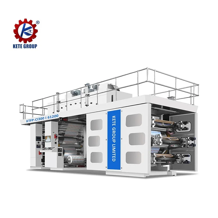 China 6 Colors Plastic Bag Roll UV Flexo Printing Machine 4 Color 8 Colors Ci Flexo Printing Machine