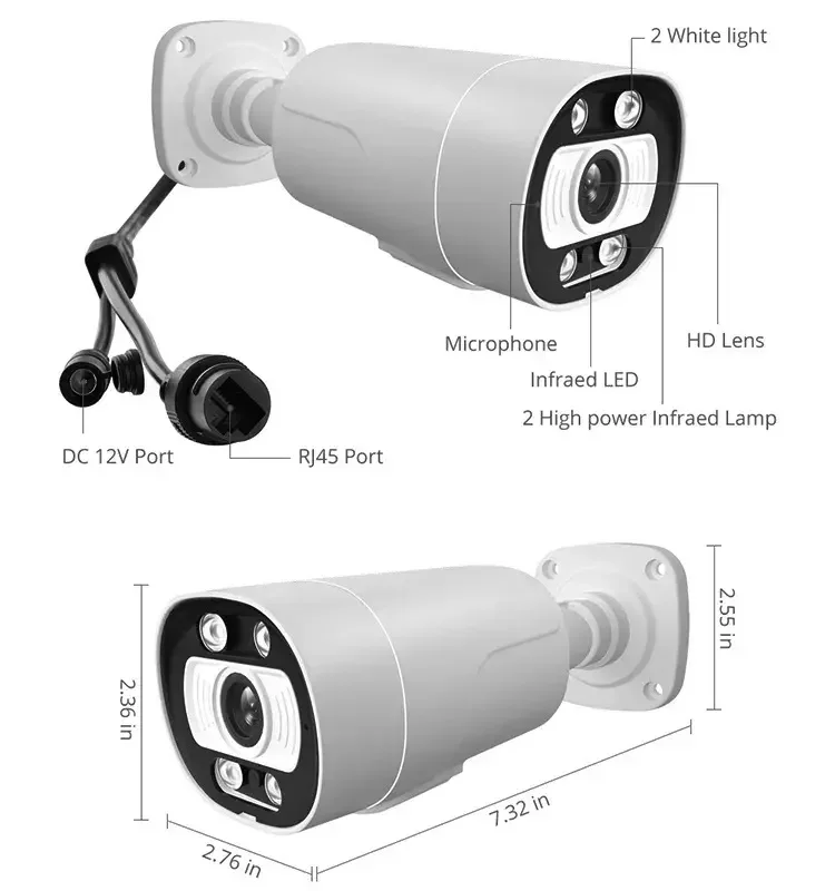 Motion Detection Waterproof Two-Way Audio 8Mp Cctv Xmeye Cctv Home Security System Camera 4K Ip Ai Camera