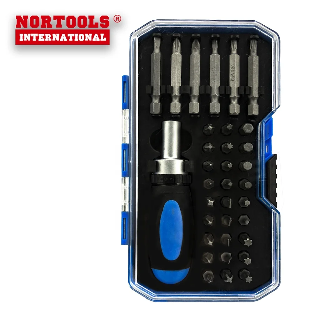 Nortools 34pc Stubby Ratchet Screwdriver Set