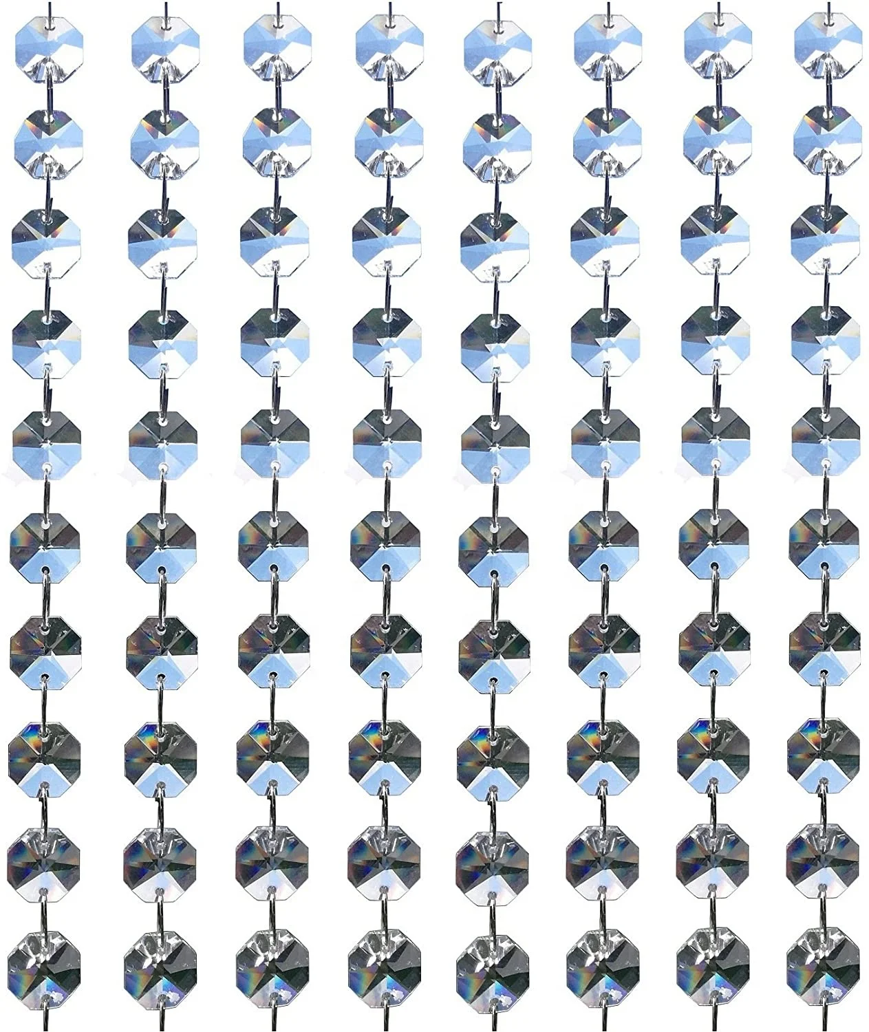 
 14 мм прозрачные стеклянные Восьмиугольные бусины для люстры и украшения дома  