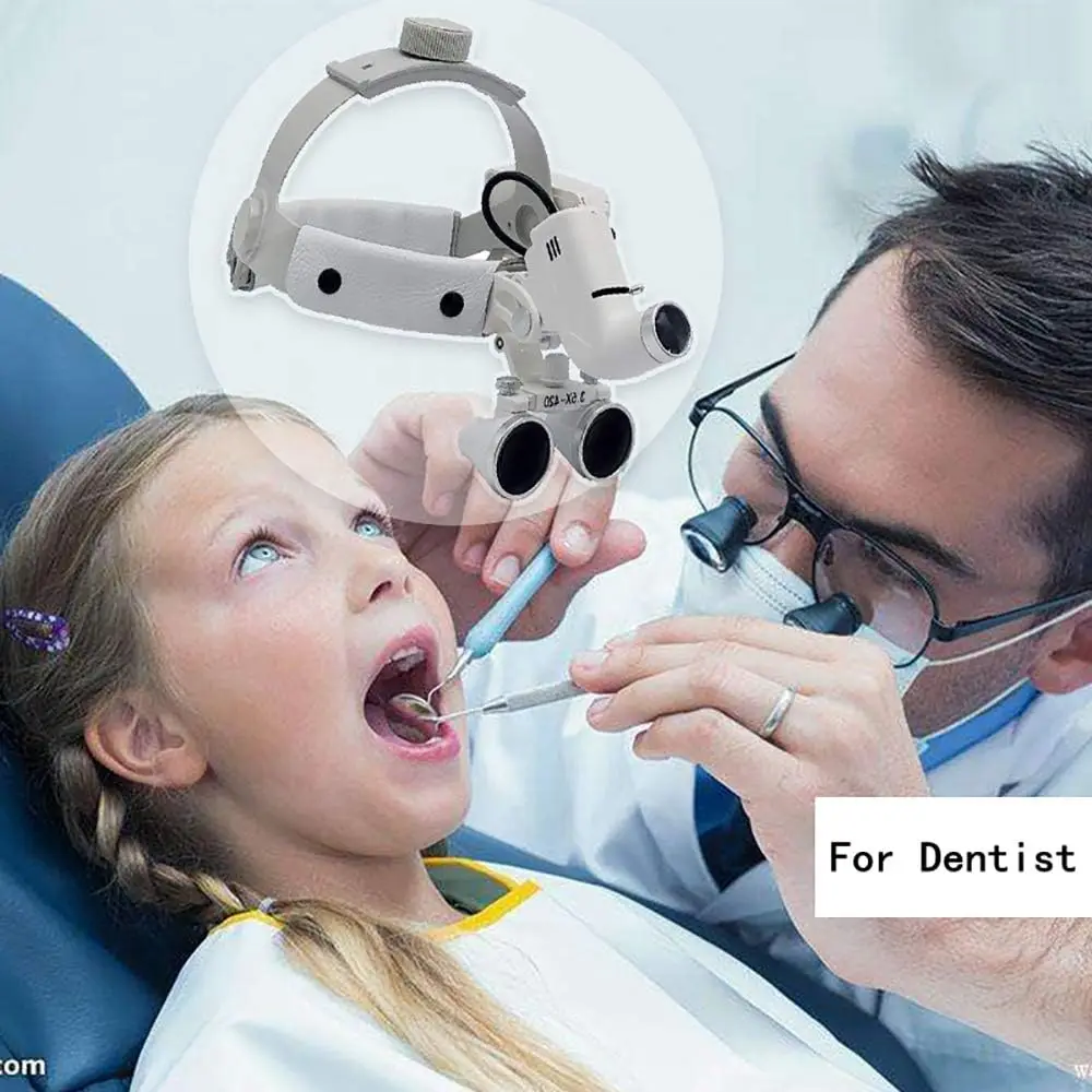 2.5X/3.5X Dental LED Surgery Headlight Loupe Headband Ent Specific Rechargeable 5W Cold LED Light Source Surgical Headlamp