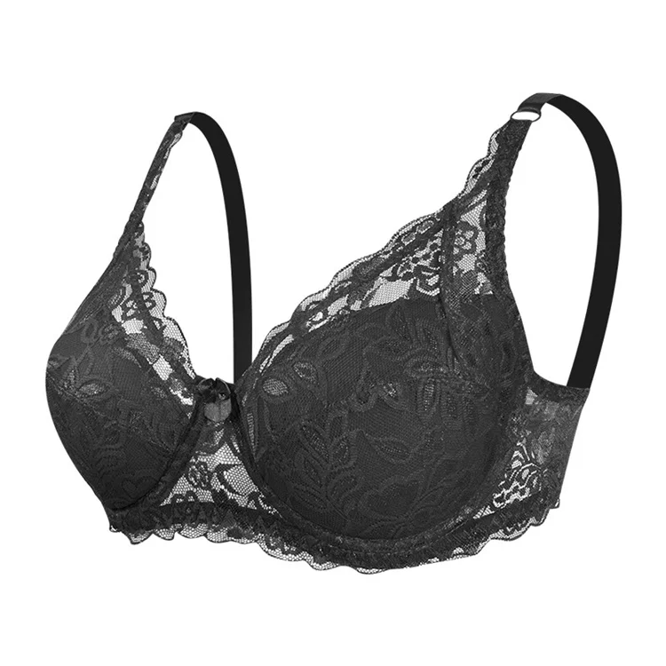 Women Back Closure Plus Size Full Coverage Lace Underwire Push Up Bra
