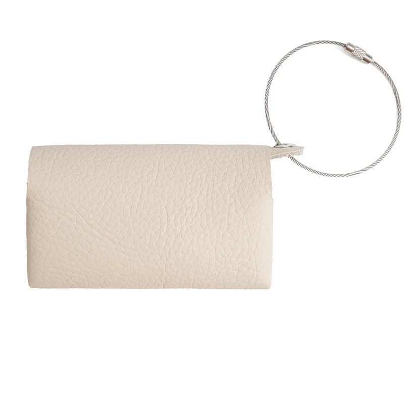 Mini size genuine leather key Holder Pouch with Key ring Chain Portable wallet Key holder Bag portable key holder pouch