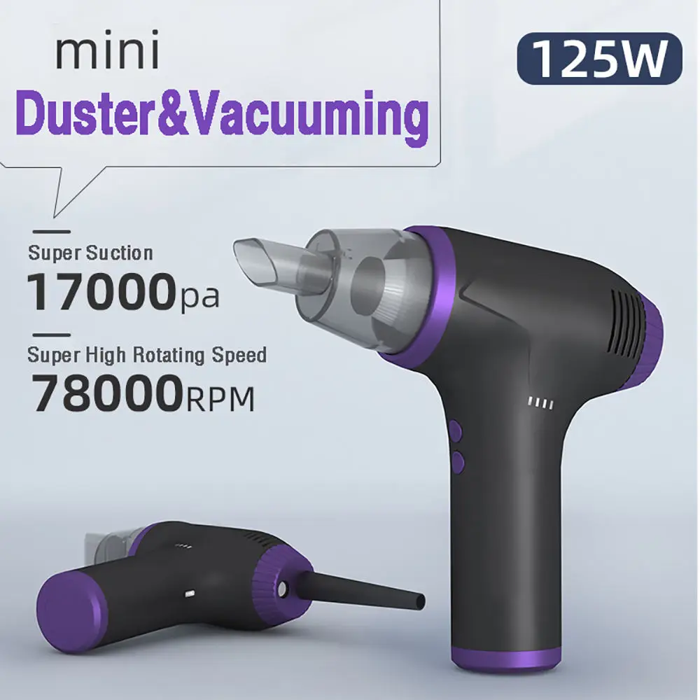 Car Vacuum Cleaner Air Blower Duster 2 In 1 Handheld Electric Cordless Mini Portable Car Vacuum Cleaner Air Blower For Car