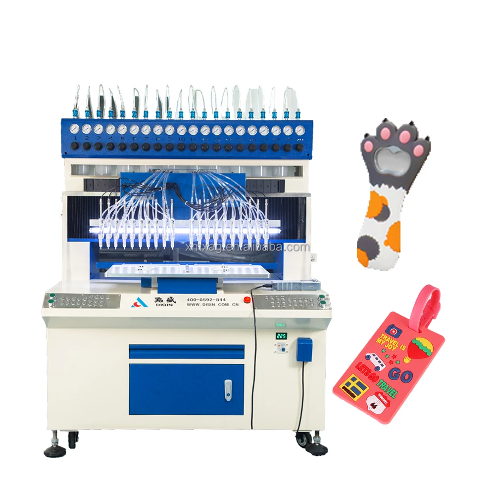 Pvc Key Chain Dispensing Machine Soft Pvc Garment Label Making Machine Zipper Puller dripping machine