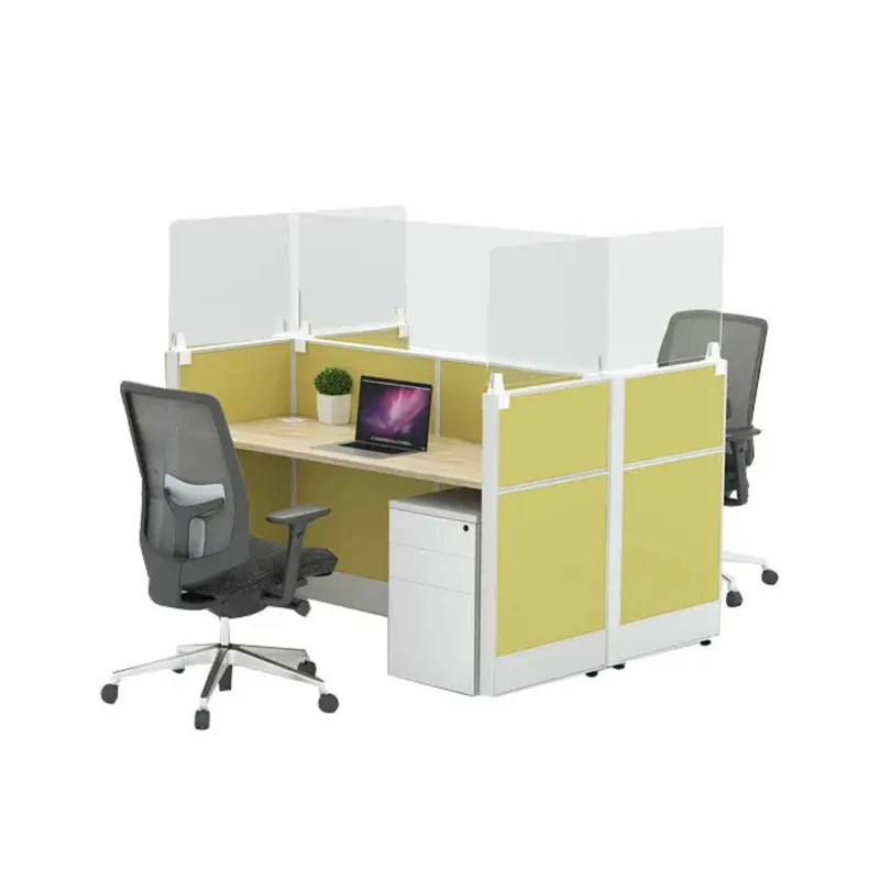 High Quality Clear Office Partition Freest And Workstations Modular Office Divider Glass Office Partition 4 Person Cubicles Desk
