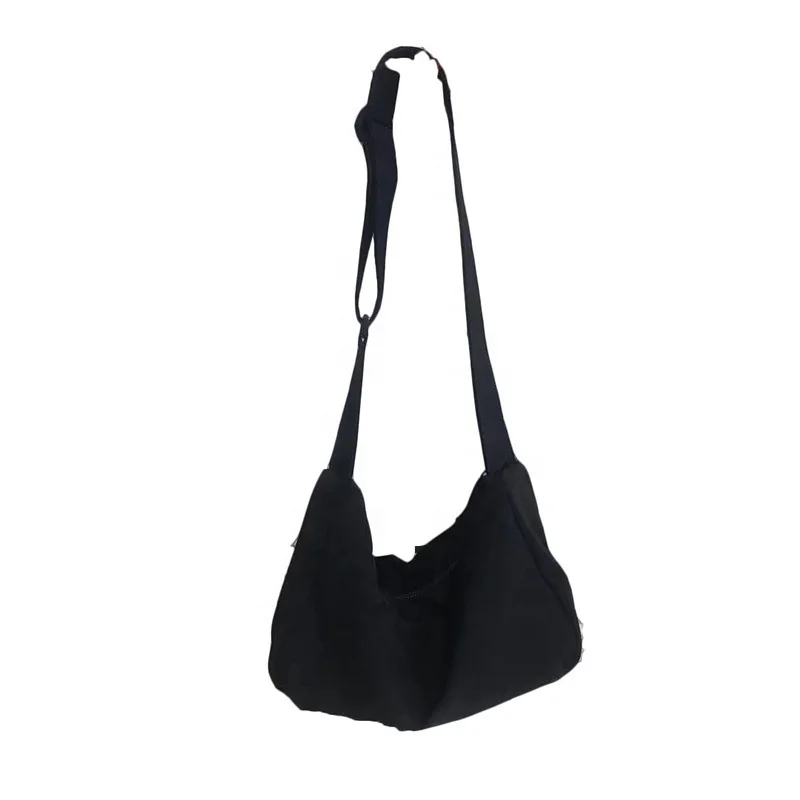 Large Capacity Winter Canvas Women Black Shoulder Crossbody Hand Bags Fashionable Ladies Black Tote Messenger Bag