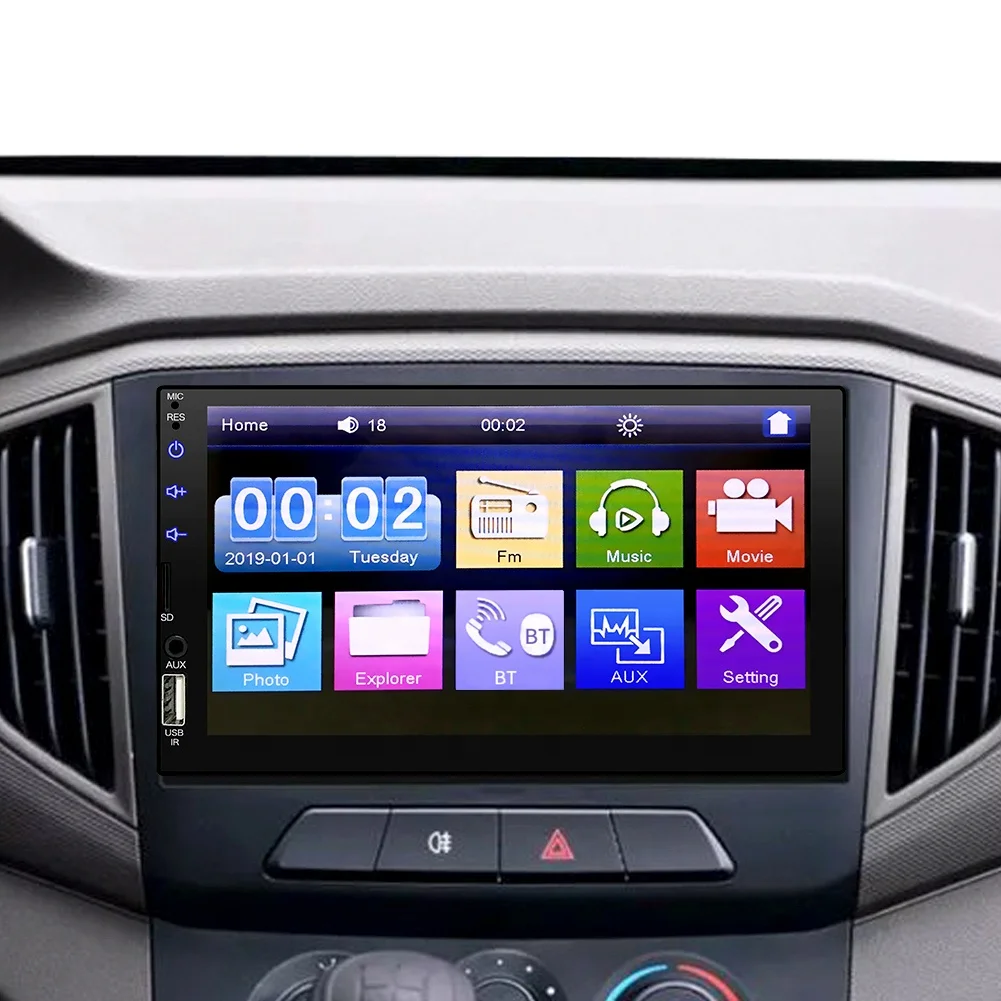 Factory Sale 2Din 7inch Full Touch Screen 7701  BT Hands-free Fm Radio Aux Audio Input Reversing HD Car MP5 Player