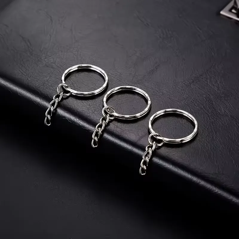 Рекламные никелированные аксессуары металлический брелок DIY Сплит Брелок с 4 звеньями Цепи тиснение кольцо для игрушек