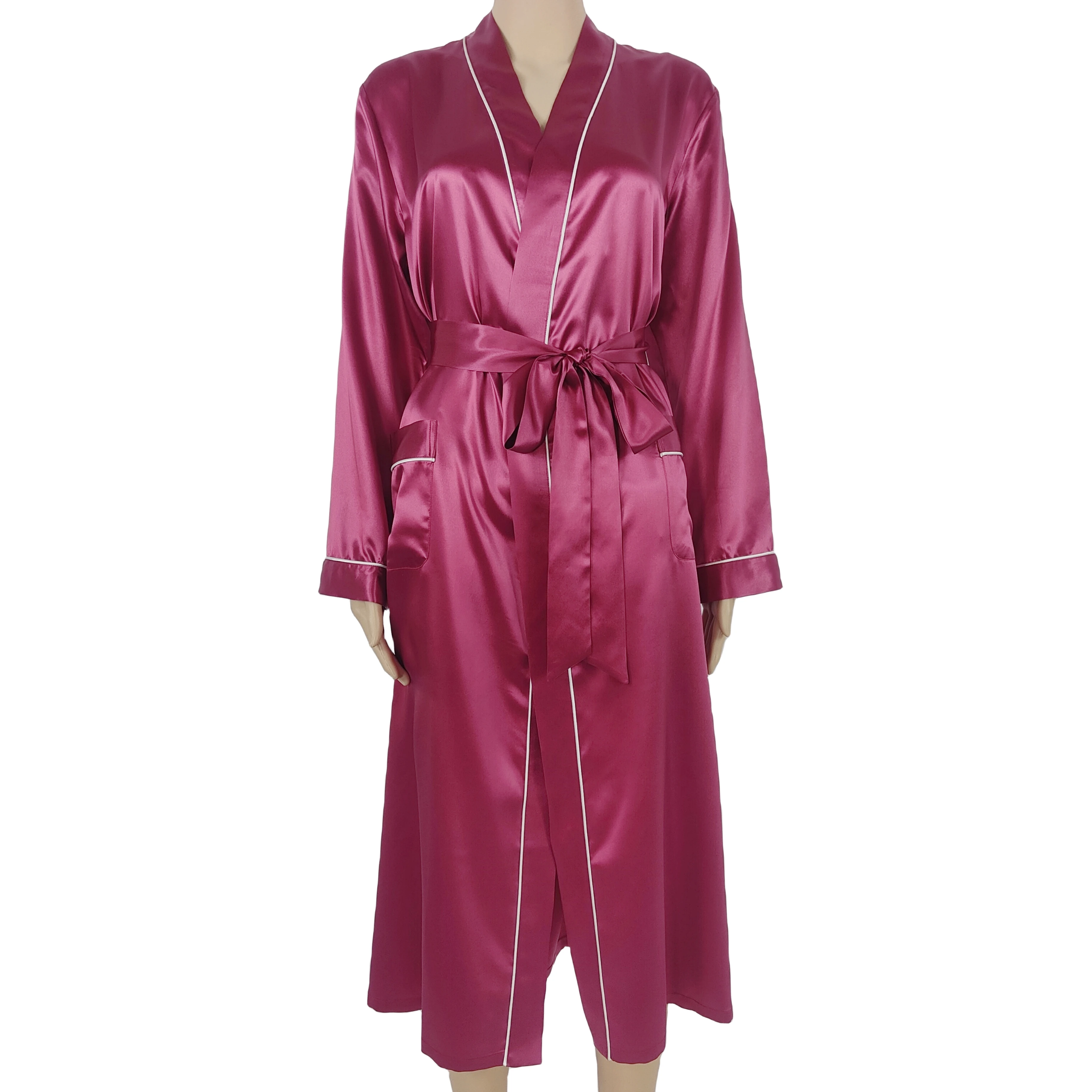 Wholesale Satin Robe Customized Logo Linen Color Snug Fit Breathable 100% Silk Robe