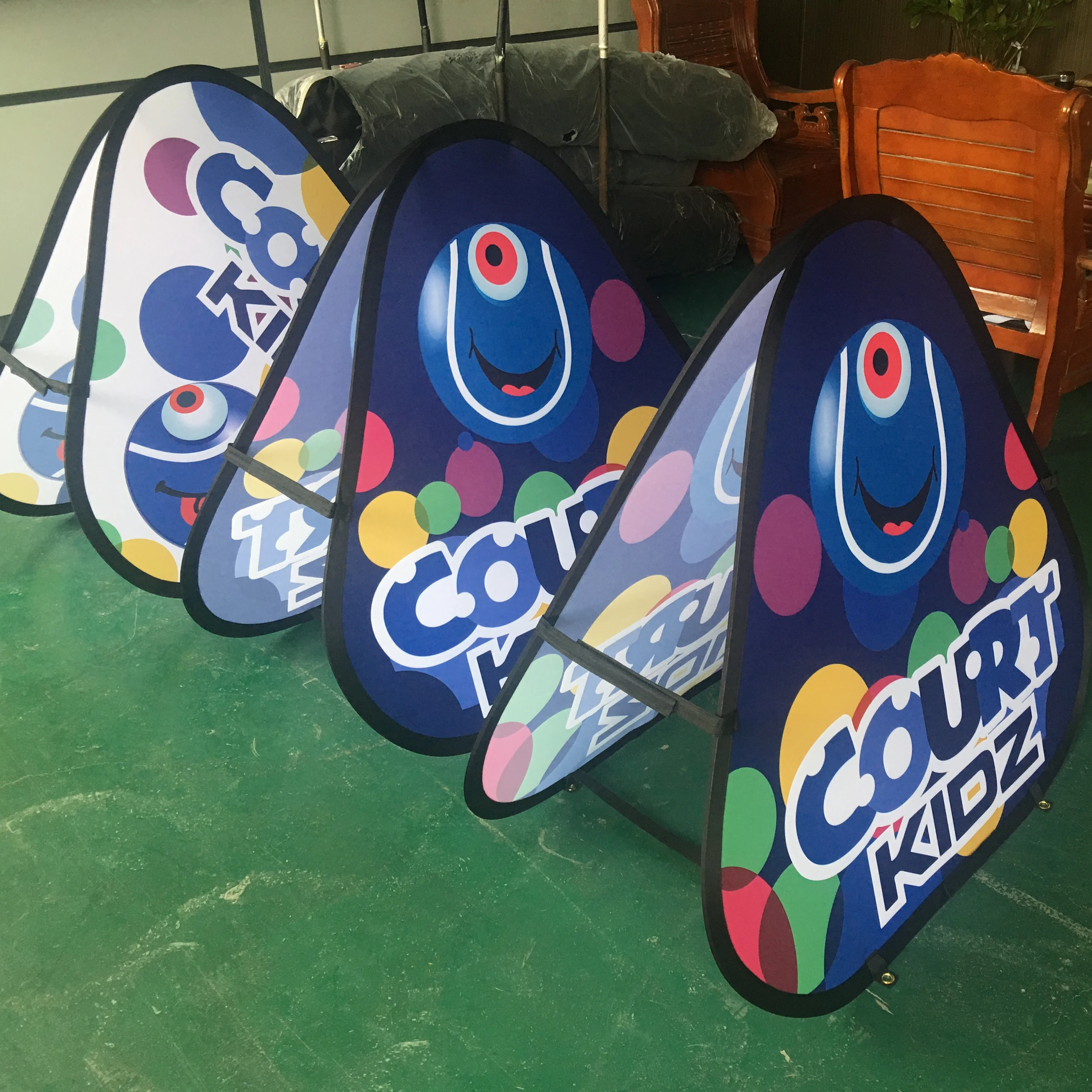 Popup Banner Double Sides Printing Banner Stand Portable Display Custom Curved A Frame Pop Up Banner For Advertising