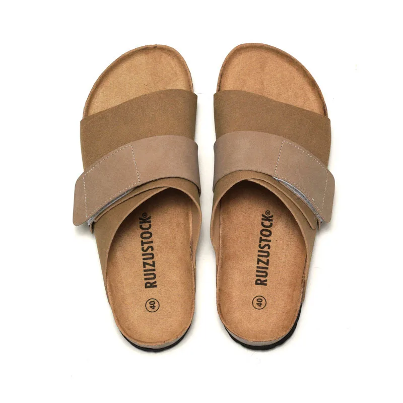 Summer Beach Cork Slippers For Men And Women Fashionable Outerwear Double Button Couple Style Retro And Trendy Casual Sandals