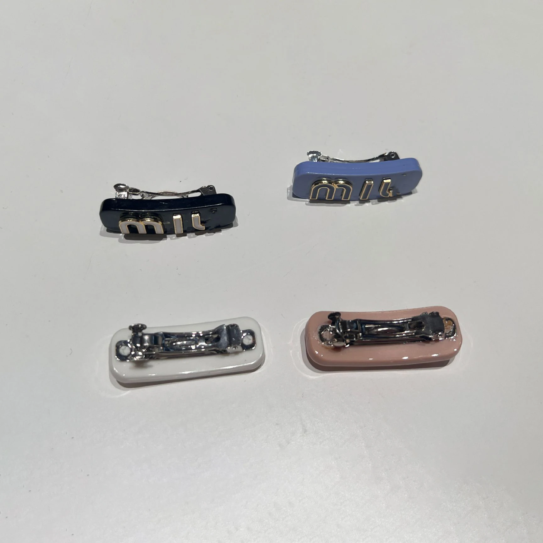 Fashion Jewelry M Designer Brand Rectangular Cellulose Acetate Hair Clip With Logo Letter Princess Barrette Girls Hairgrip