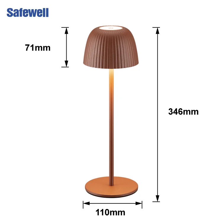Simple Vertical Shade Metal Shade Table Lamp Dimmable RGB Rechargeable Restaurant Hotel Bedroom Table Lamp Waterproof IP54