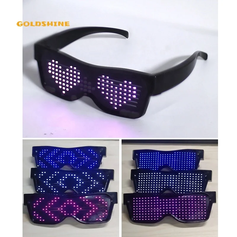 Wireless Led Eye Glasses Party The Glow In Dark Led Fashion Glasses Light Up Led Glasses App Programmable