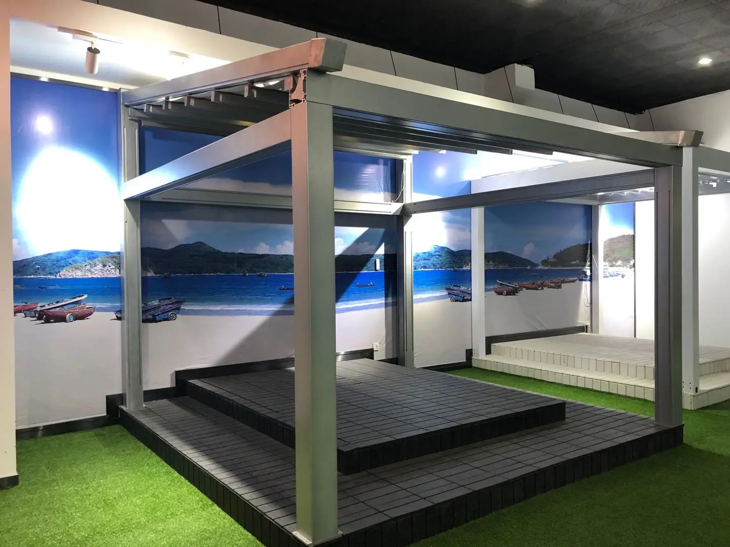 Outdoor Aluminum Folding Roof Motorized Pergola System Retractable Patio Awning high quality outdoor pergola