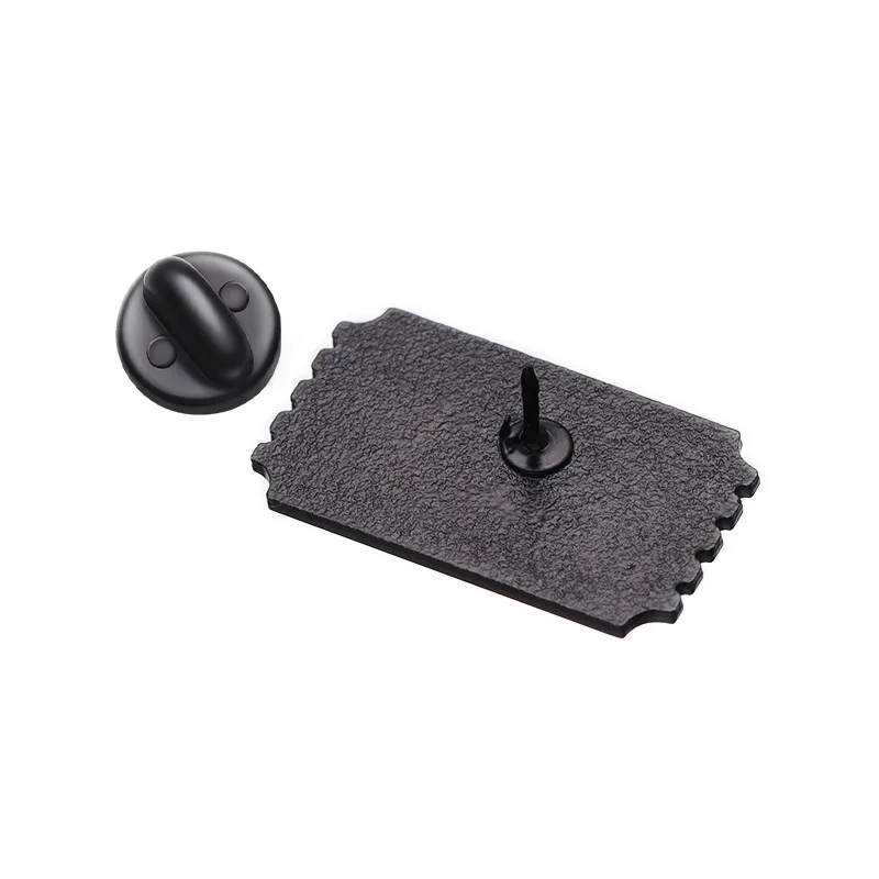 Metal craft cheap free sample ticket creative logo custom soft enamel pin for clothes