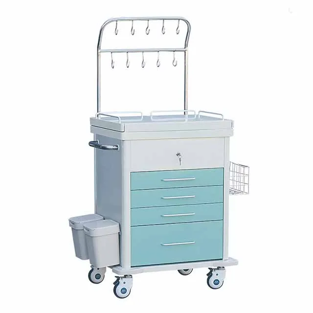 
Hospital furniture stainless steel medical emergency infusion trolley cart 