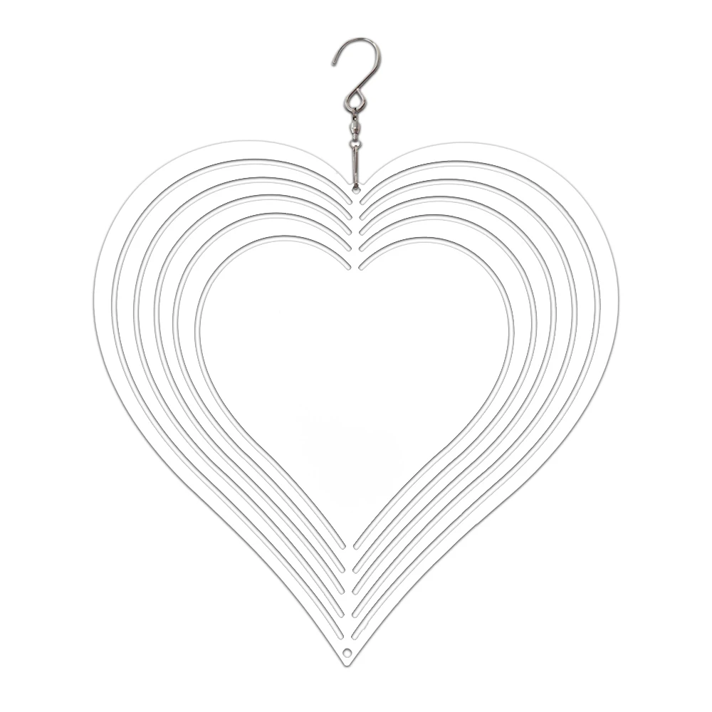 Fashion Diy Blanks Personalized Metal Wind Chime Various Shape Aluminum Sublimation Wind Spinner Double Sides Printable