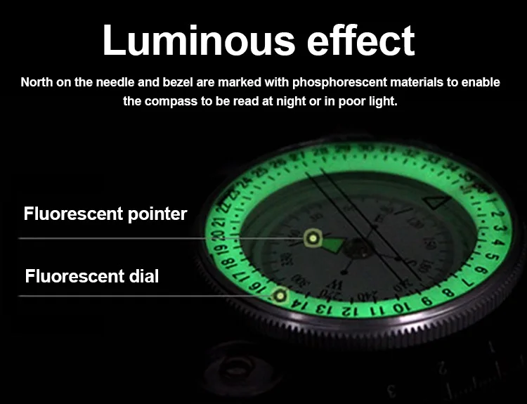 Outdoor vintage mirror geological precision tactical travel plotting survey clinometer compass