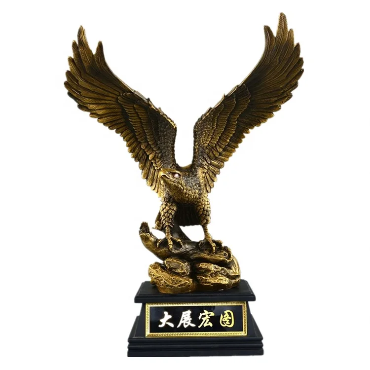 Hot sale indoor decoration eagle statues metal eagle statue small brass eagle for sale