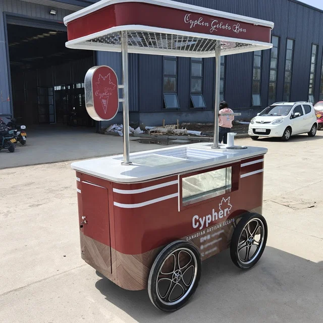 OEM Ice Cream Kiosk Snack Taco BBQ Hot Dog Gelato Cart Concession Food Trailer Mobile Food Truck