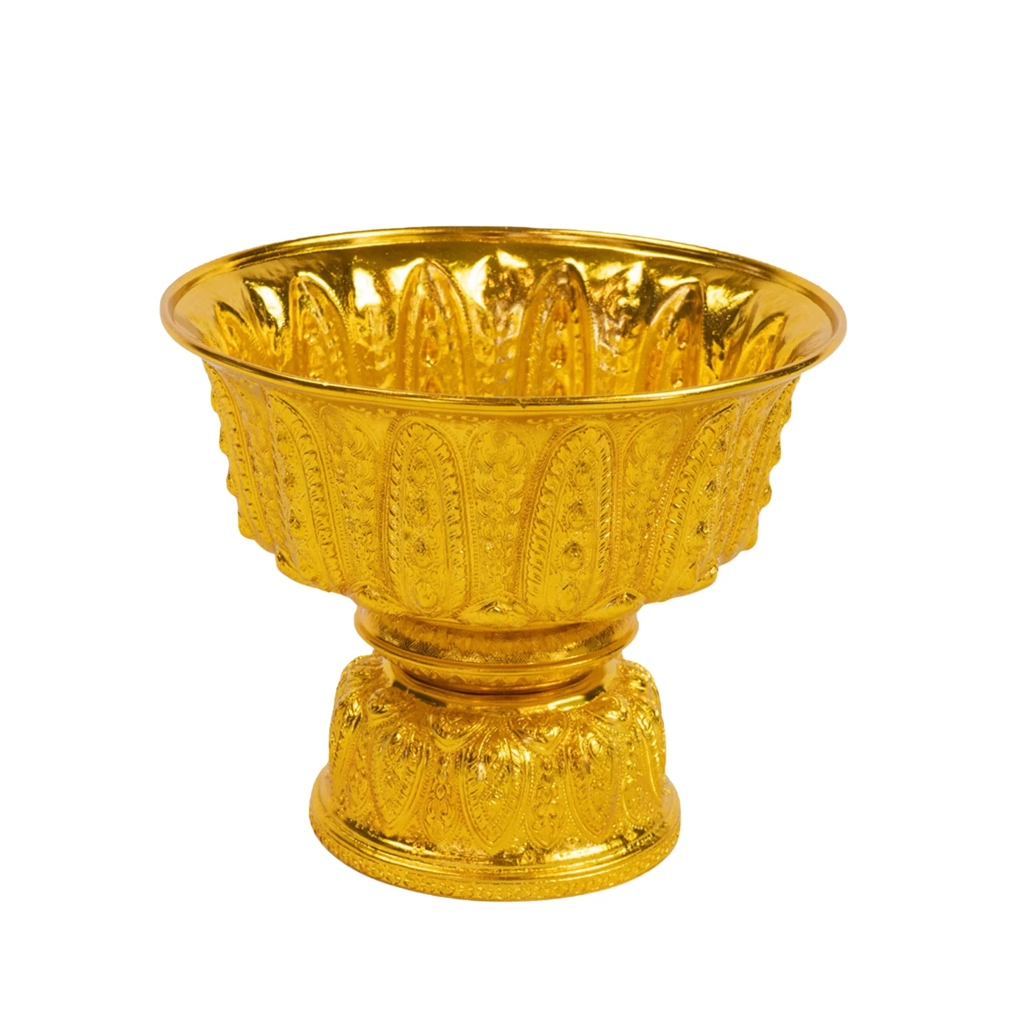 Souvenir Product Hotel Supplier Freedom Pedestal Size 8 Cm. Aluminum Gold Pedestal Tray Thai Design Serving Bowl from  Thailand