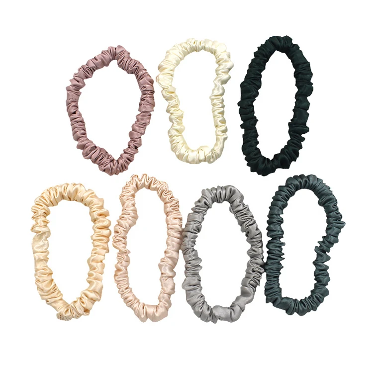 16 MM 100% Silk Hair Scrunchies accessories Ponytail Holder Rubber Bands Elastic Hair Bands