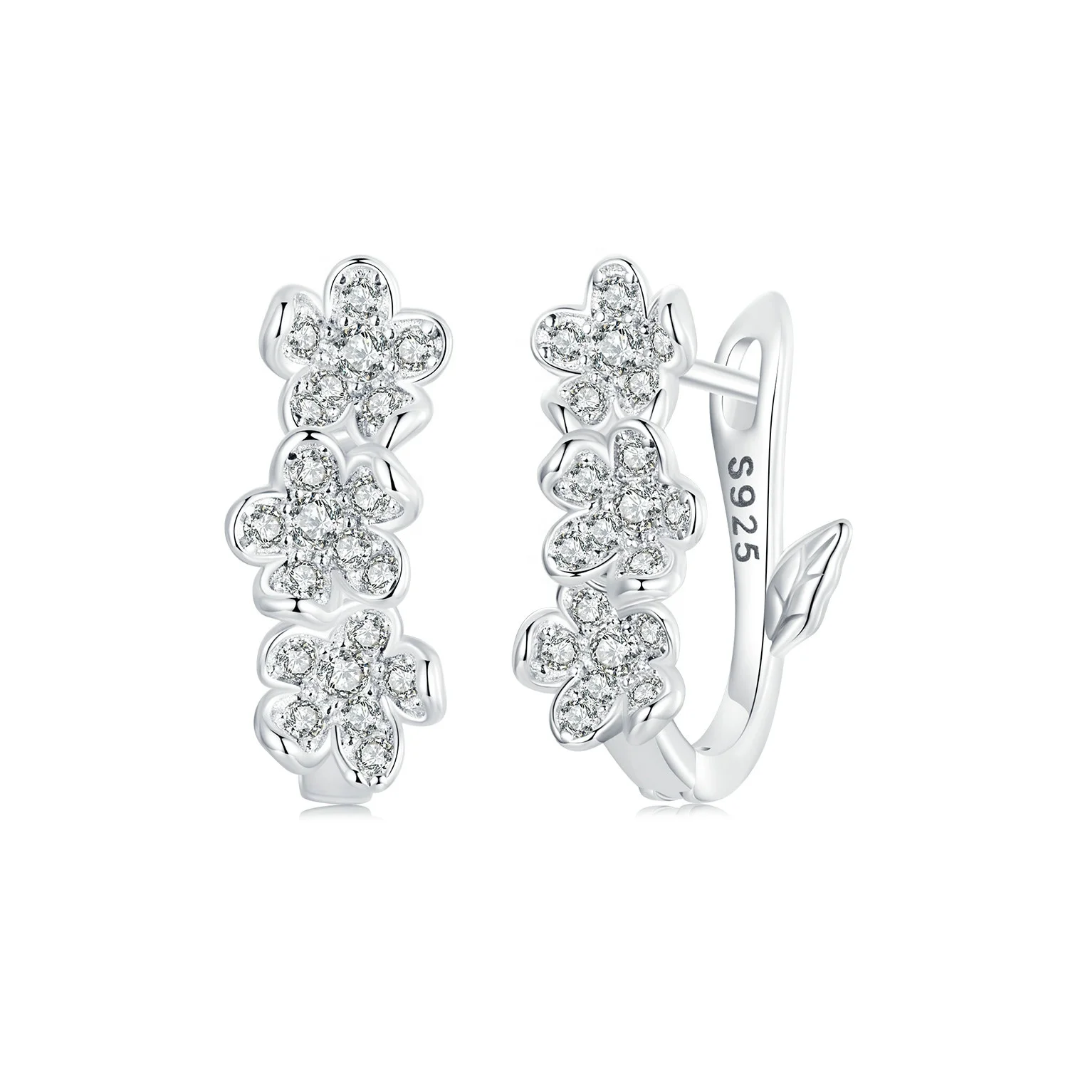 Youchuang classic luxury zircon clip hypoallergenic earrings 2024 fashion jewellery novelty bulk women silver 925 flower earring