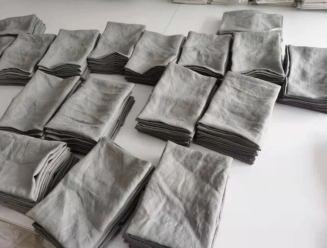 100% pure flax linen stone washed  napkin and table  runner for customer order