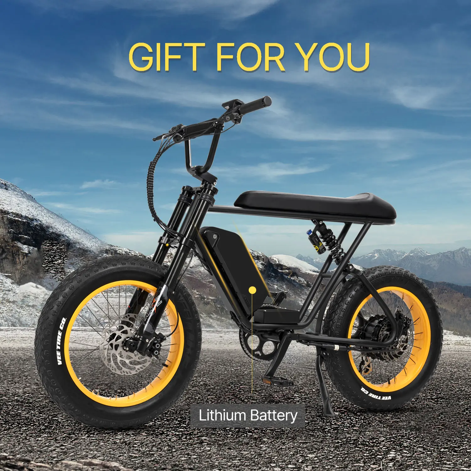 W Fashion vintage style full suspension electric bike