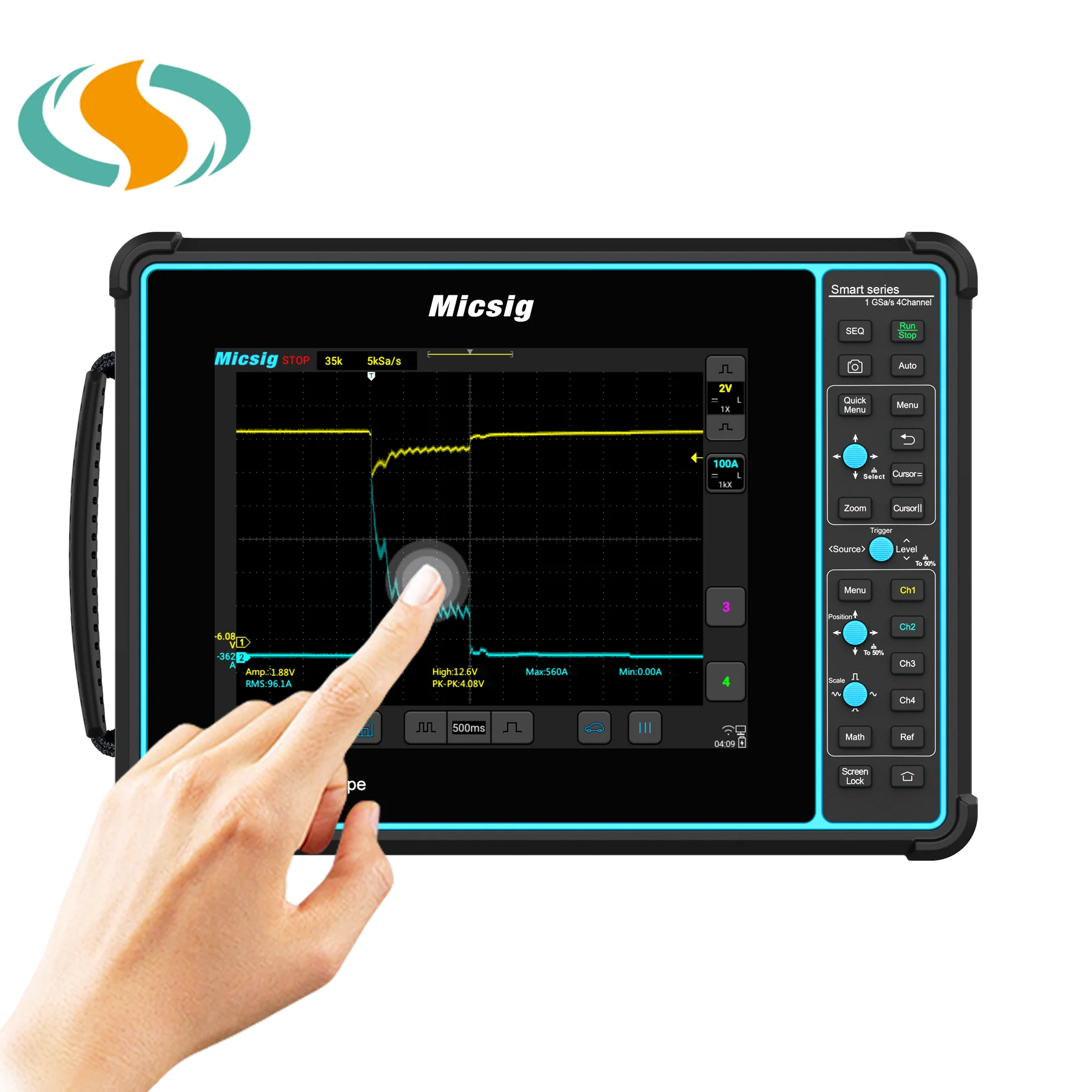 Professional high-quality general-purpose type 2/4 channels car oscilloscope