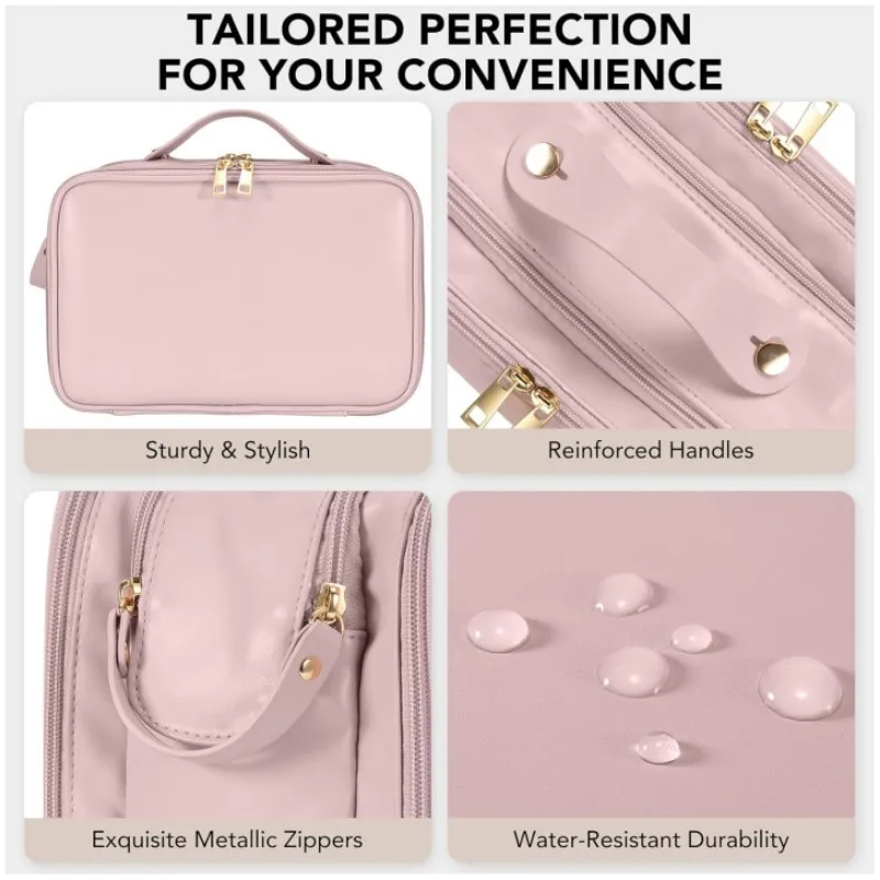 Luxury PU Leather Cosmetic Bags Multifunctional Women Travel Girl Toiletry Bag Durable Makeup Bag