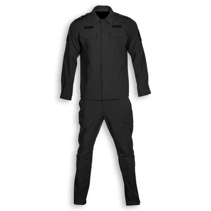 Wholesale quick drying black blue autumn and winter security uniform hotel restaurant black security uniforms guard set